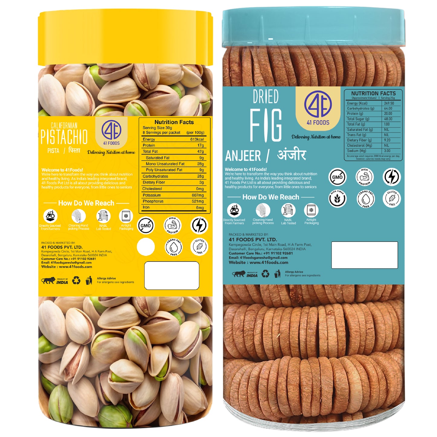 41 Foods 100 % Premium Healthy Dry Fruits Combo of Pistachio, Fig - Combo