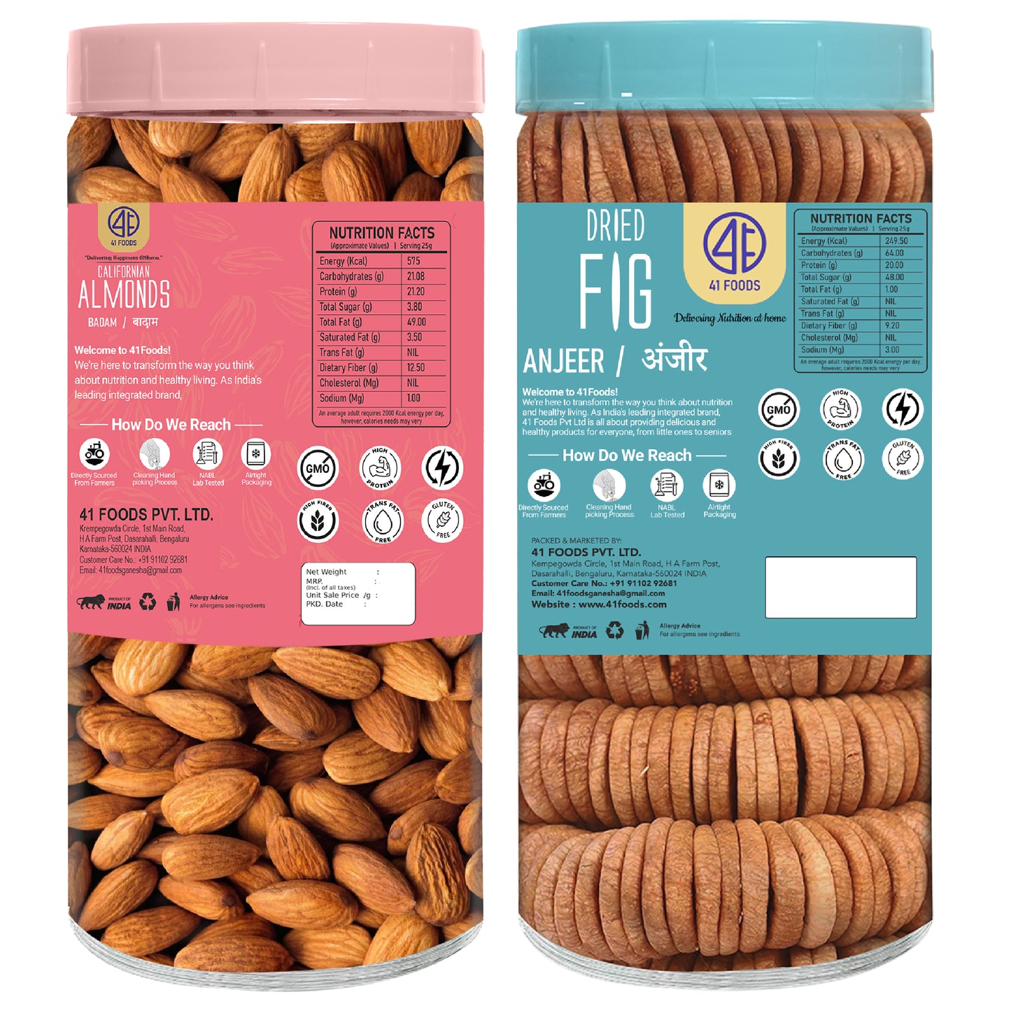 41 Foods 100 % Premium Healthy Dry Fruits Combo of Almond, Fig - Combo