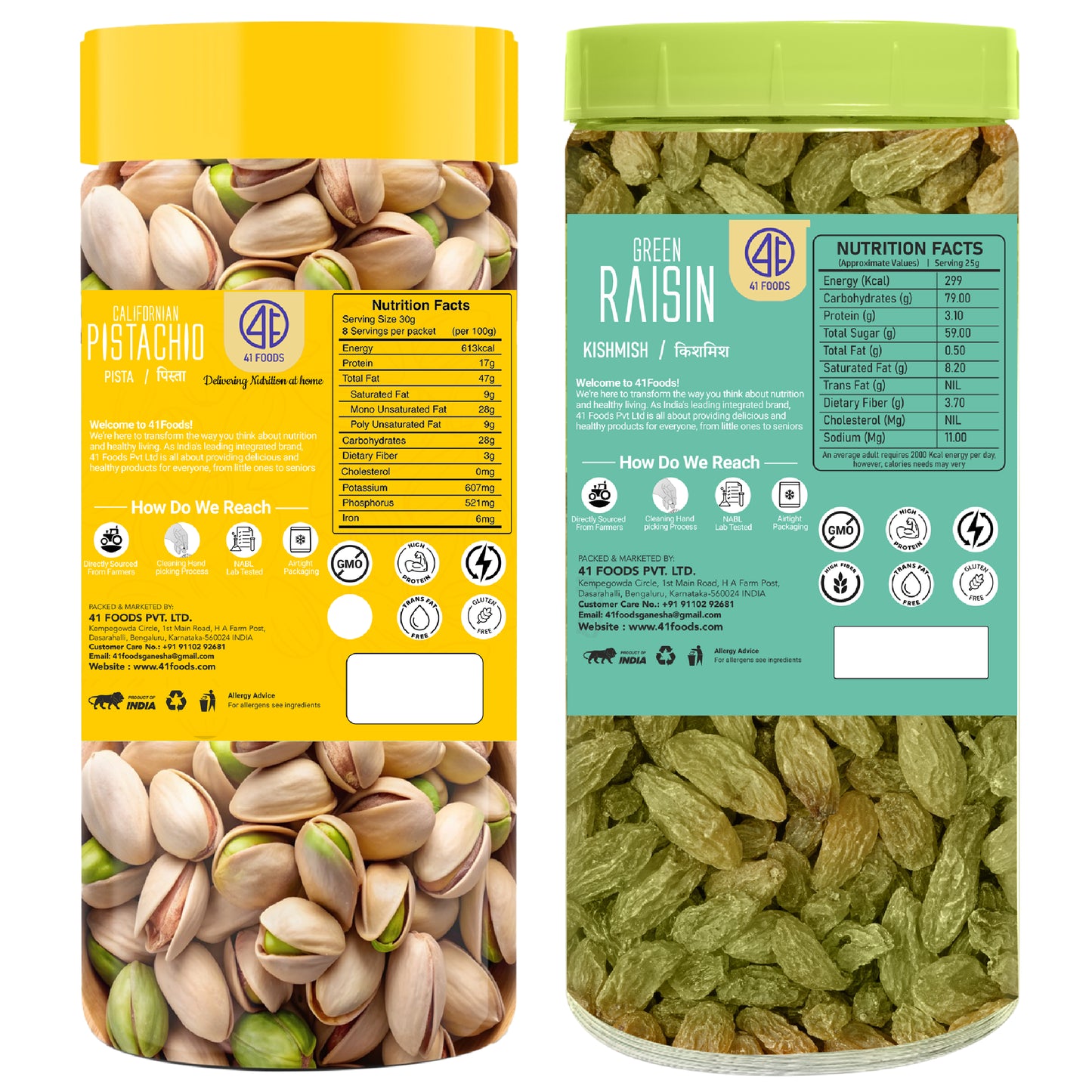 41 Foods 100 % Premium Healthy Dry Fruits Combo of Pistachio , Raisin - Combo