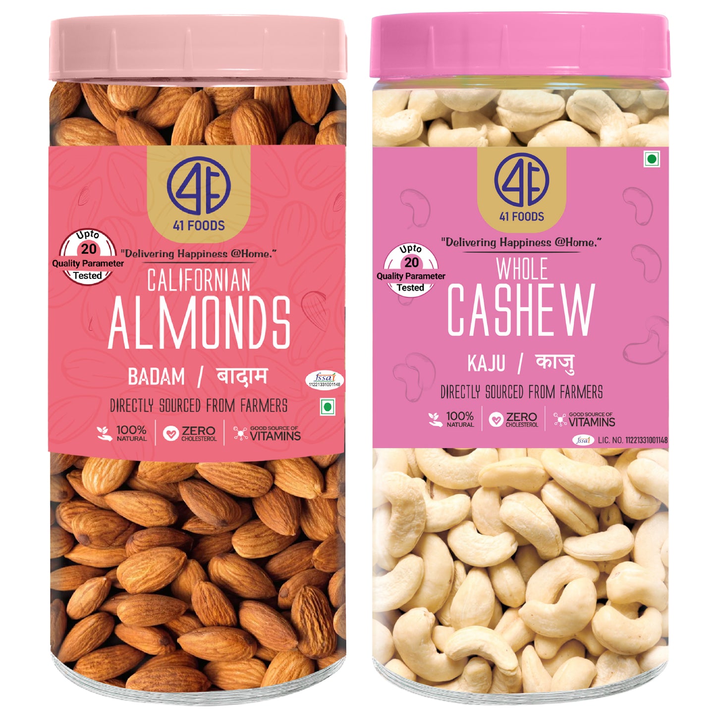 41Foods Healthy Dry Fruits Combo of Almond - Cashew