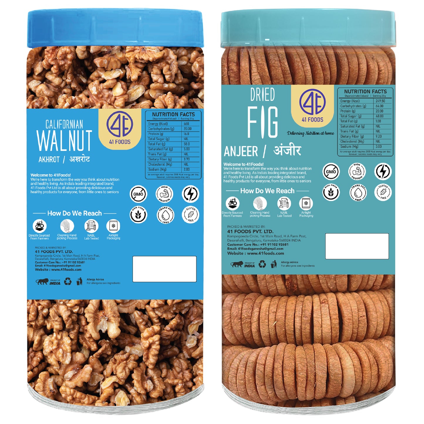 41 Foods 100 % Premium Healthy Dry Fruits Combo of Walnut, Fig - Combo