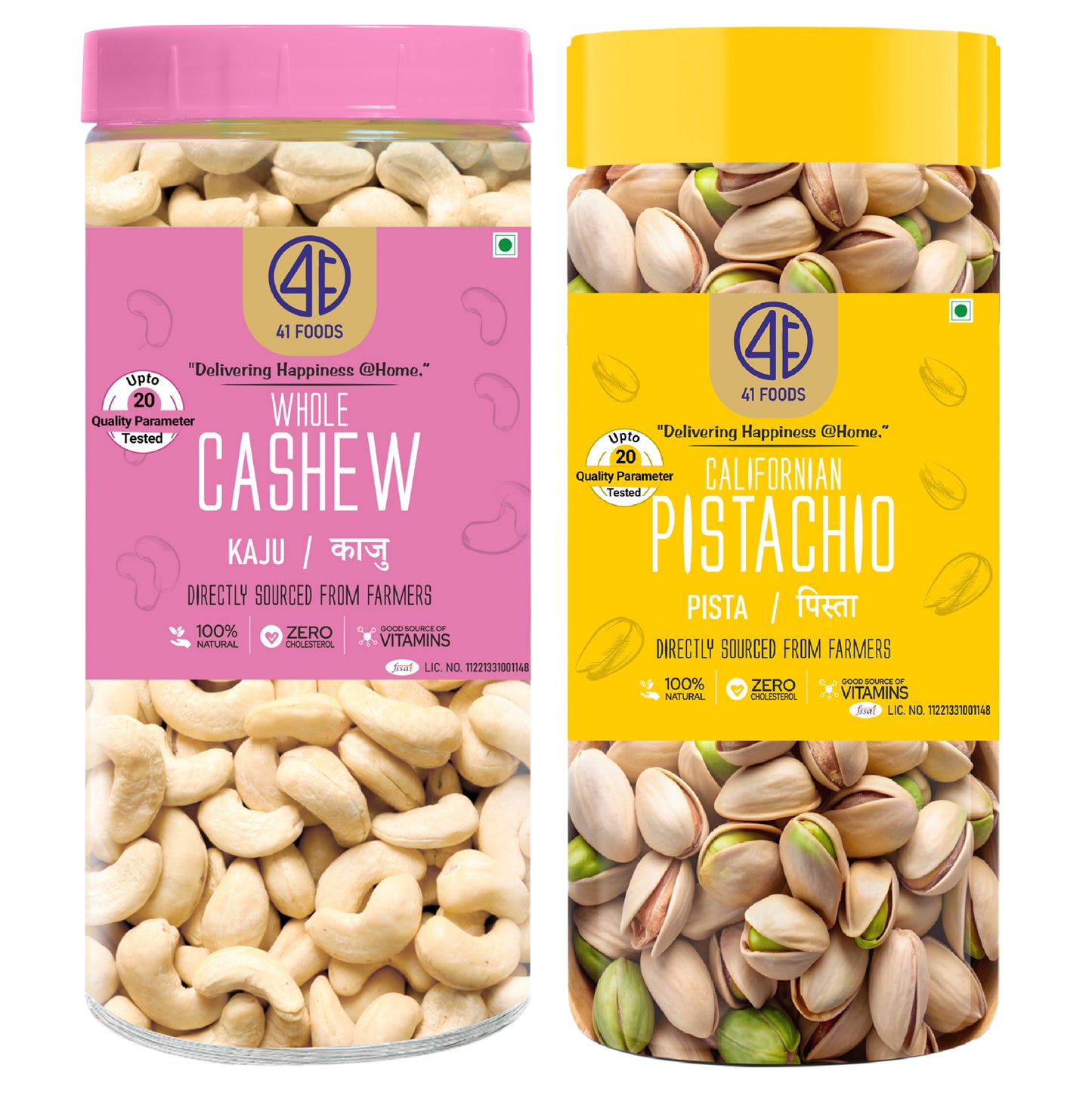 41Foods Healthy Dry Fruits Combo of Cashew, Pistachio.