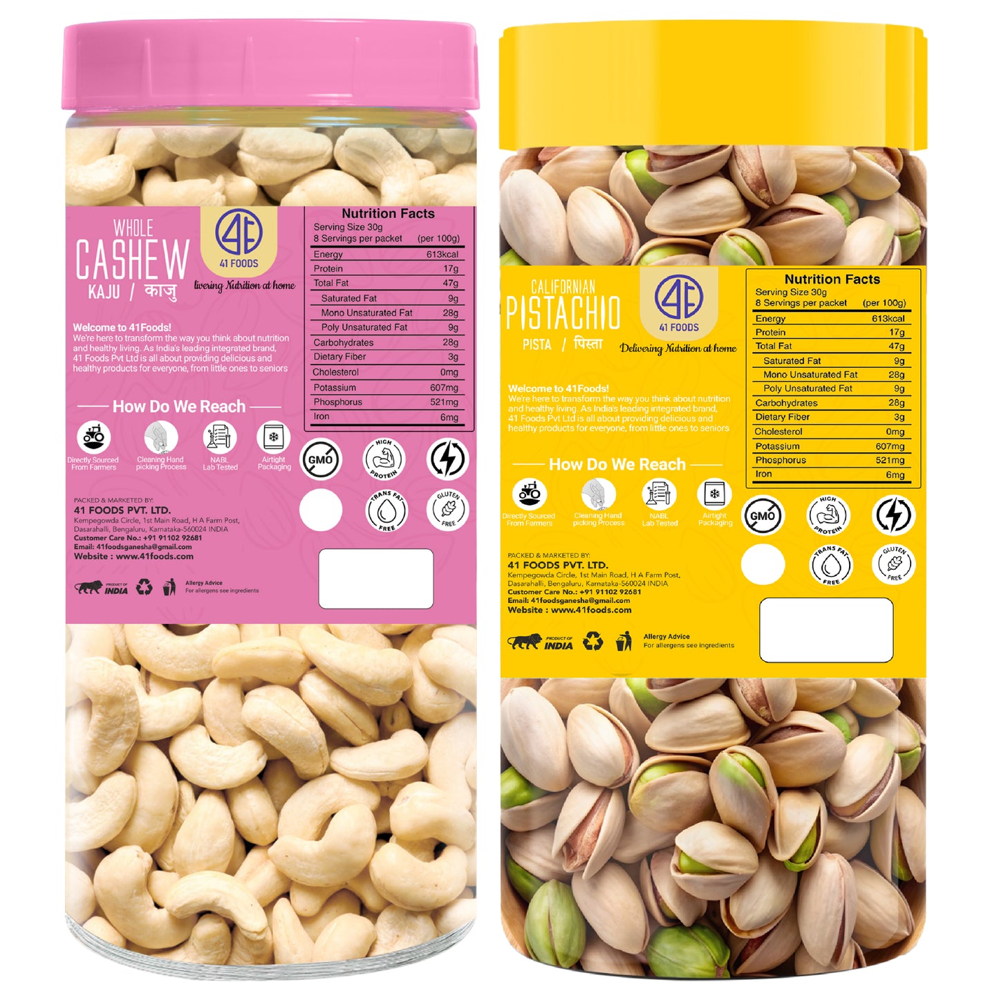 41Foods Healthy Dry Fruits Combo of Cashew, Pistachio.