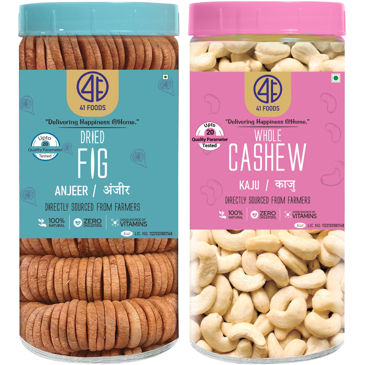 41 Foods 100 % Premium Healthy Dry Fruits Combo of Fig, Cashew - Combo