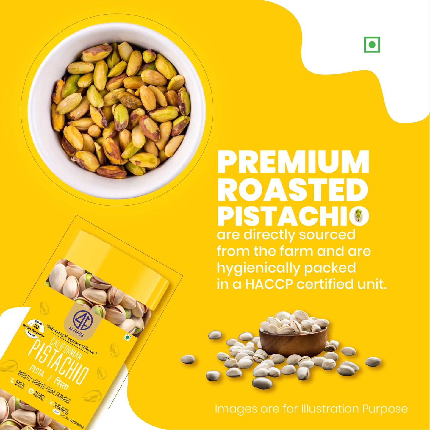 41 Foods Premium California Roasted Salted Pistachios | Pista, Dry Fruits, Pistachios, Nutritious & Crunchier Pista Nuts, Tasty & Healthy Snacks