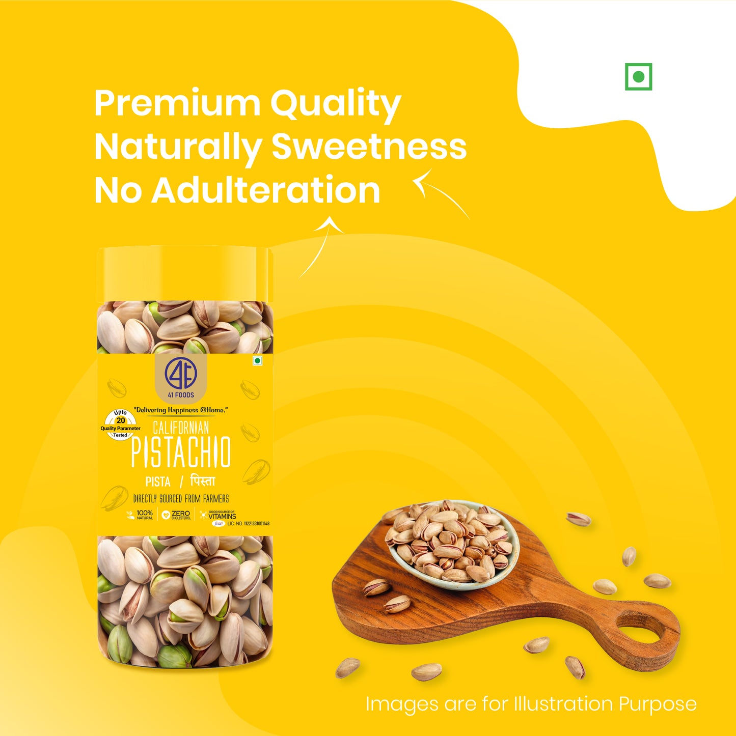 41 Foods Premium California Roasted Salted Pistachios | Pista, Dry Fruits, Pistachios, Nutritious & Crunchier Pista Nuts, Tasty & Healthy Snacks