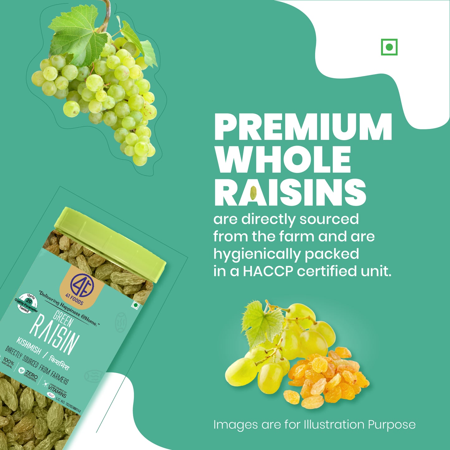 41 Foods 100% Pure Premium Raisin - Twin - Combo