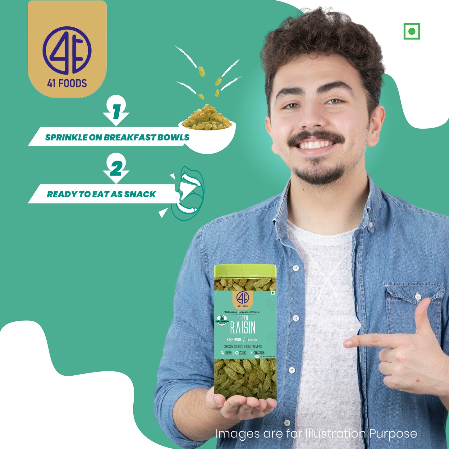 41 Foods 100% Pure Premium Raisin - Twin - Combo