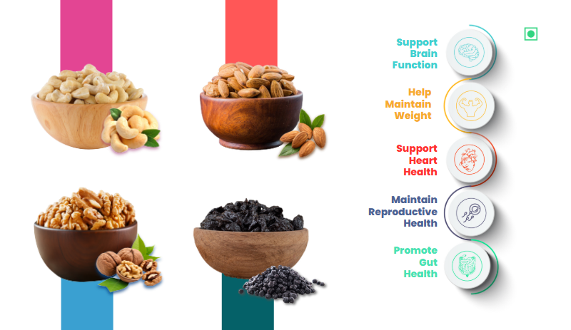 41 Foods 100 % Premium Healthy Dry Fruits Combo of Cashew, Almonds, Walnut, Black Raisin - Combo