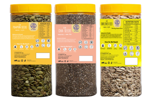 41Foods Healthy Seed Mix I Eats Raw Pumpkin, Sunflower, Chia Seeds | Raw Edible Seeds Combo | All Premium