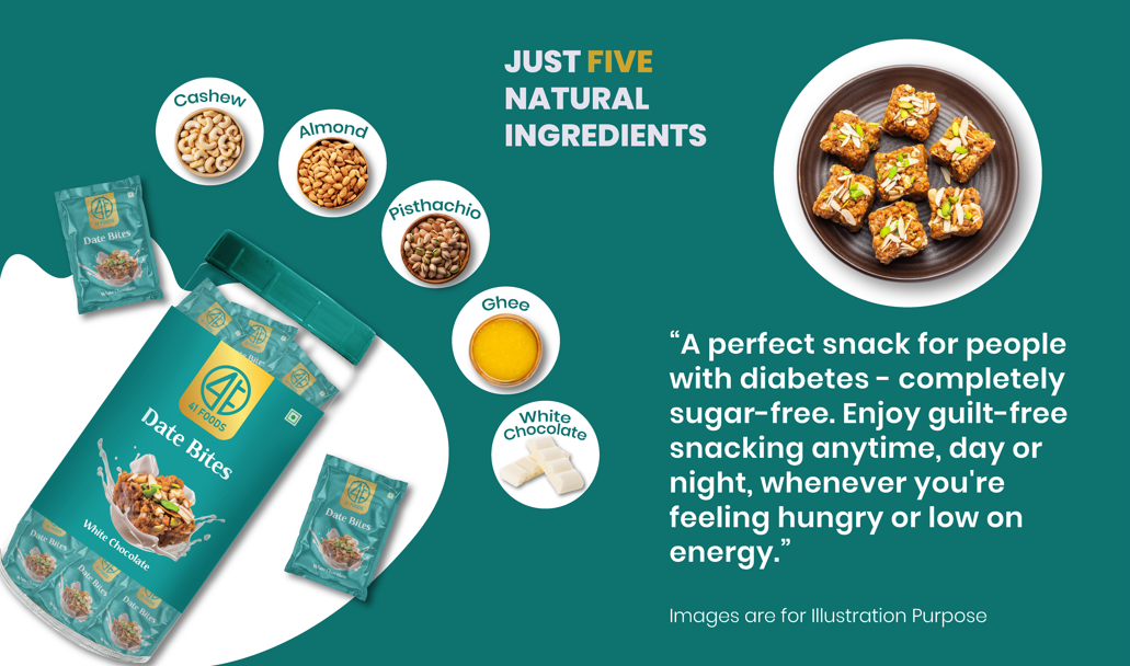 41 Foods 100 % Premium Bites I White Chocolate Bites I Made with White Chocolate, Pista, Cashews, Almonds, and Pure Ghee I Dry Fruits, Nuts, Healthy Snacks Sweets, Gluten Free, No Added Sugar.