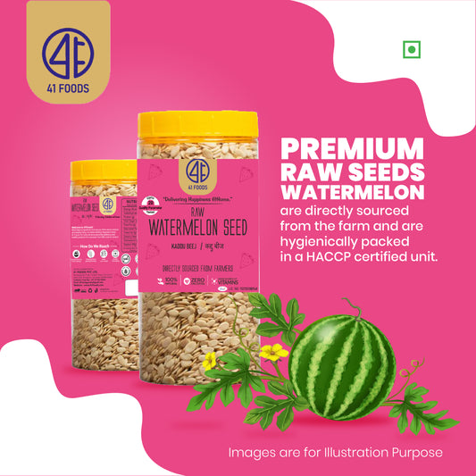 Watermelon Seeds - 41Foods - Watermelon Seeds I Watermelon Seeds for Eating | Magaj Seeds I Tarbuj Beej | Rich in Protein | Potassium | Magnesium & Iron