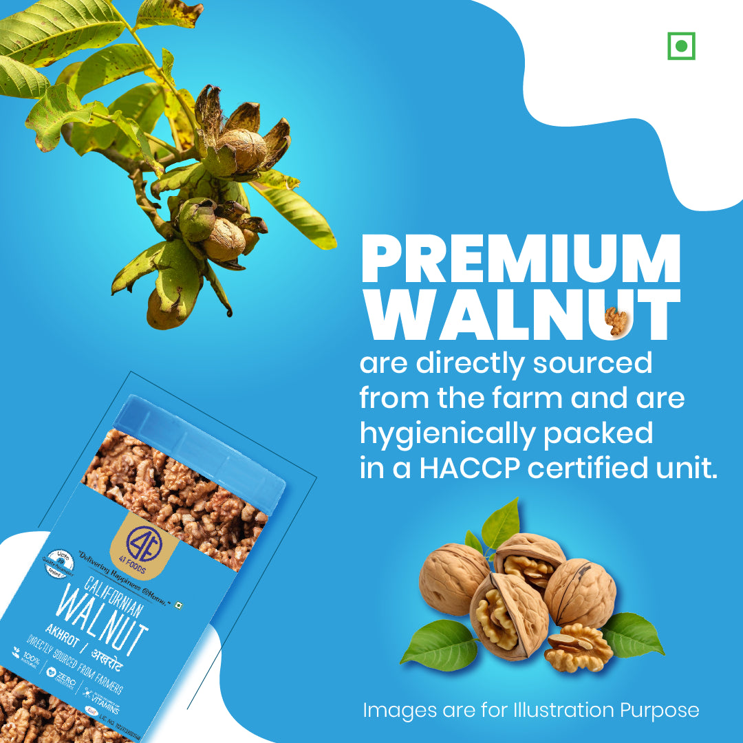 41 Foods 100 % Premium Healthy Dry Fruits - Walnut - Kernels (Kashmiri Walnut) I 100% Natural Badam Giri | Rich In Protein & Dietary Fiber | Crunchy Texture & Delicious Nutty Flavour | No Added Preservatives Or Artificial Flavors