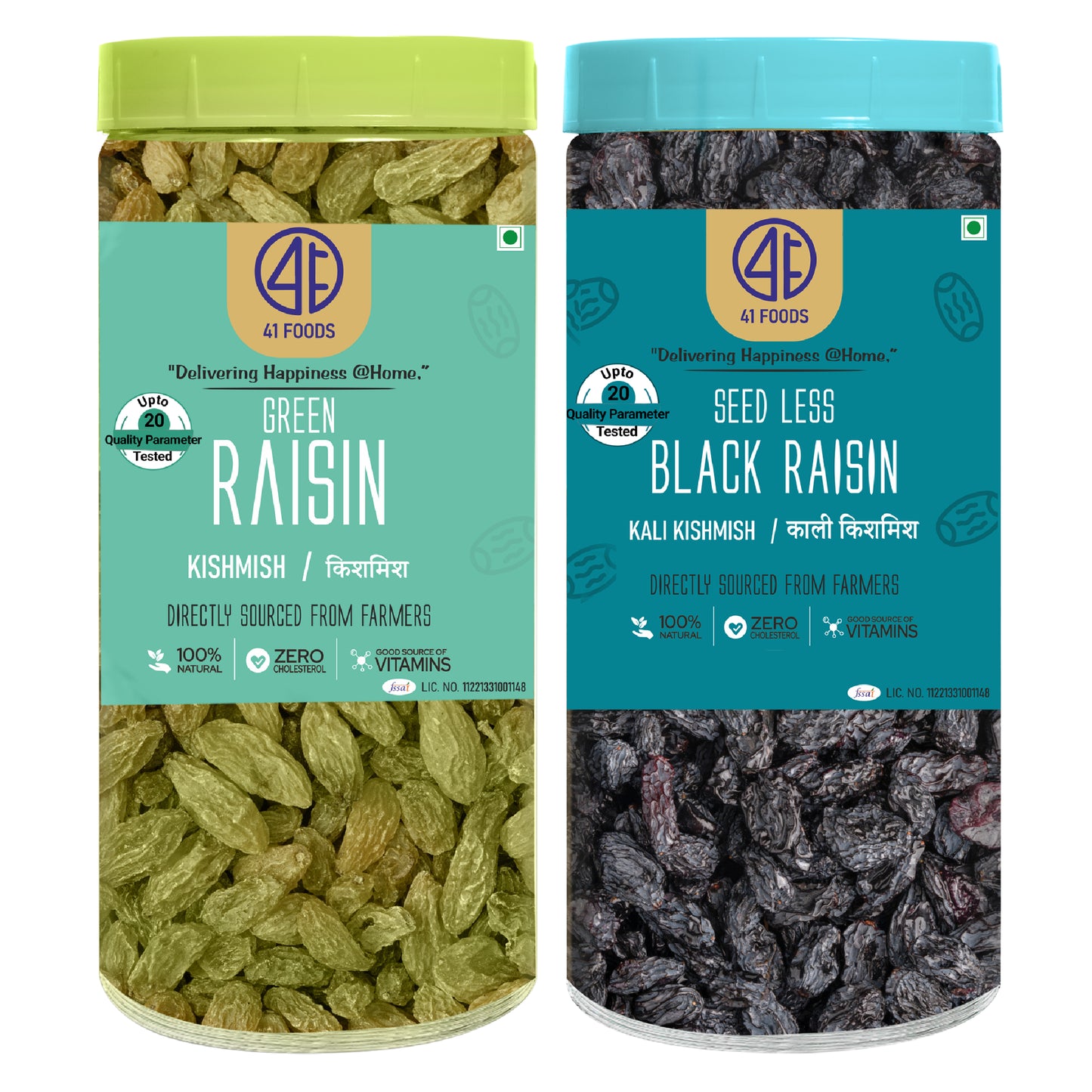 41Foods Healthy Dry Fruits Combo of Raisins & Black Raisins.