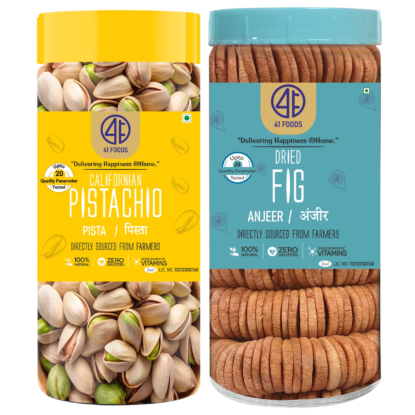 41 Foods 100 % Premium Healthy Dry Fruits  Combo of  Pistachio, Fig - Combo