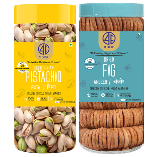 41 Foods 100 % Premium Healthy Dry Fruits  Combo of  Pistachio, Fig - Combo
