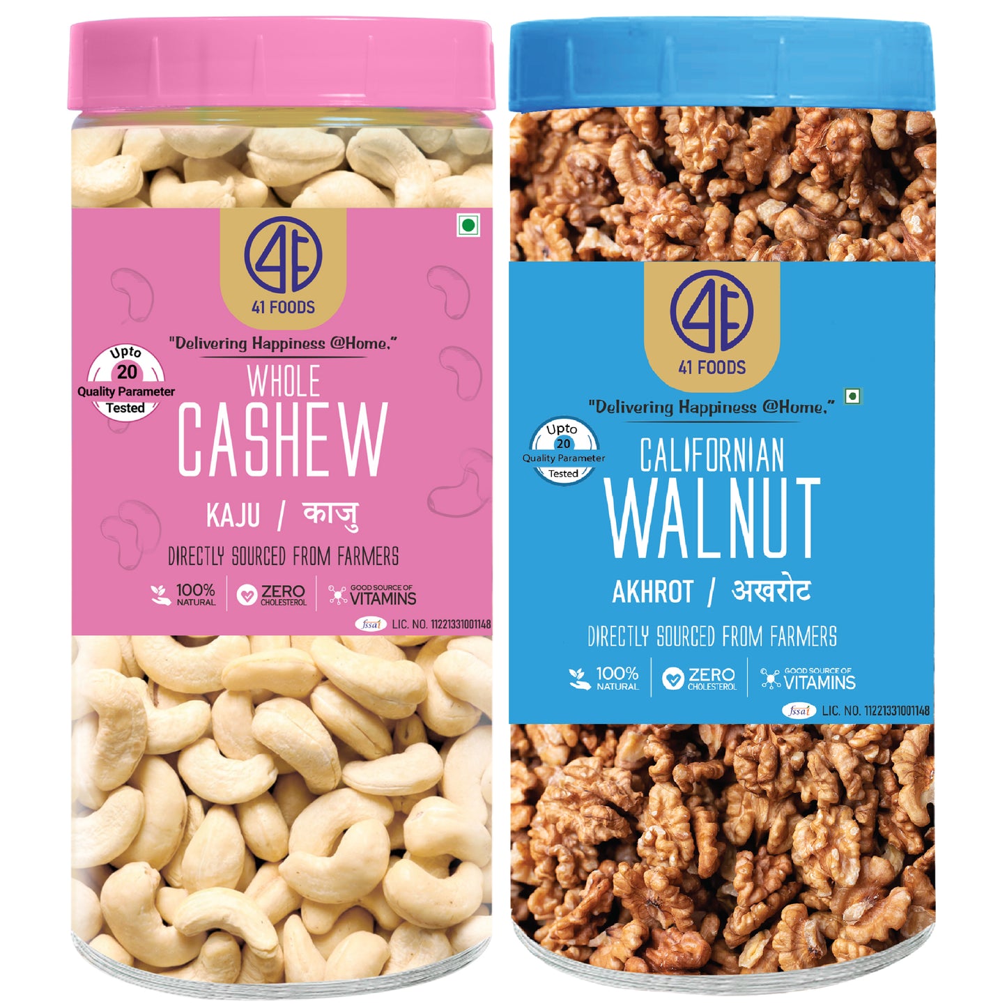 41 Foods 100 % Premium Healthy Dry Fruits  Combo of  Cashew, Walnut - Combo