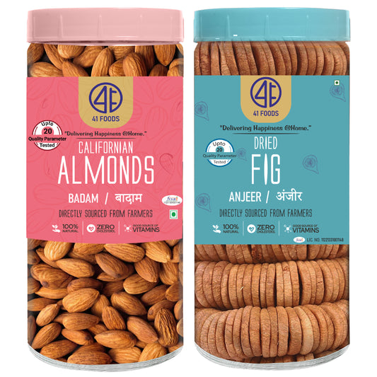 41 Foods 100 % Premium Healthy Dry Fruits  Combo of  Almond, Fig - Combo