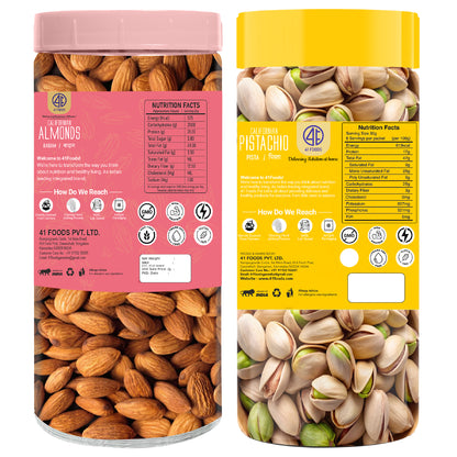 41 Foods 100 % Premium Healthy Dry Fruits  Combo of Almond, Pistachio - Combo