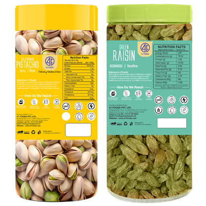 41 Foods 100 % Premium Healthy Dry Fruits  Combo of  Pistachio , Raisin - Combo