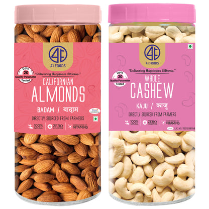 41Foods Healthy Dry Fruits Combo of  Almond - Cashew