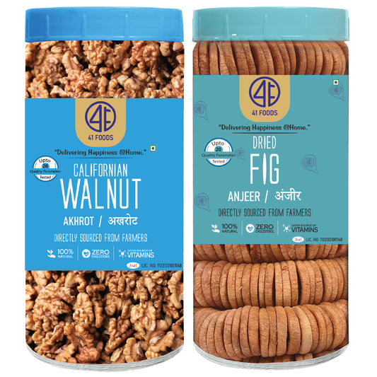 41 Foods 100 % Premium Healthy Dry Fruits  Combo of  Walnut, Fig - Combo