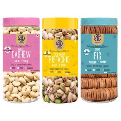 41 Foods 100 % Premium Healthy Dry Fruits  Combo of  Cashew, Pistachios,Fig - Combo