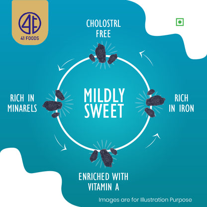 41 Foods 100 % Premium - Healthy Black Raisin -  100% Natural Badam Giri | Rich In Protein & Dietary Fiber | Crunchy Texture & Delicious Nutty Flavour | No Added Preservatives Or Artificial Flavors