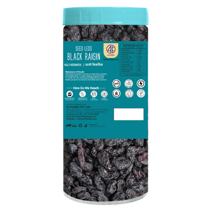 41 Foods 100 % Premium - Healthy Black Raisin -  100% Natural Badam Giri | Rich In Protein & Dietary Fiber | Crunchy Texture & Delicious Nutty Flavour | No Added Preservatives Or Artificial Flavors