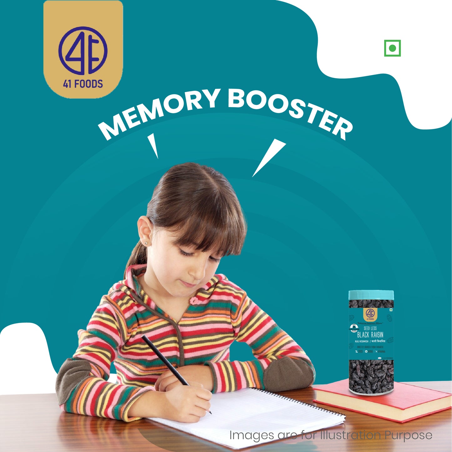 41 Foods 100% Premium Organic Black Raisins Seedless | Dried Kishmish Without Seeds | Dry Grapes | Kali Darakh