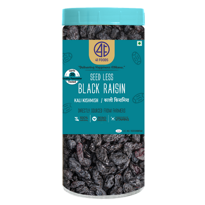 41 Foods 100 % Premium - Healthy Black Raisin -  100% Natural Badam Giri | Rich In Protein & Dietary Fiber | Crunchy Texture & Delicious Nutty Flavour | No Added Preservatives Or Artificial Flavors