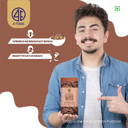 41 Foods 100% Premium  Organic Brown Dry Dates | Sukha Khajoor | Kala Chuara | Kharik | Fresh, Pure & Natural Dry Fruit.