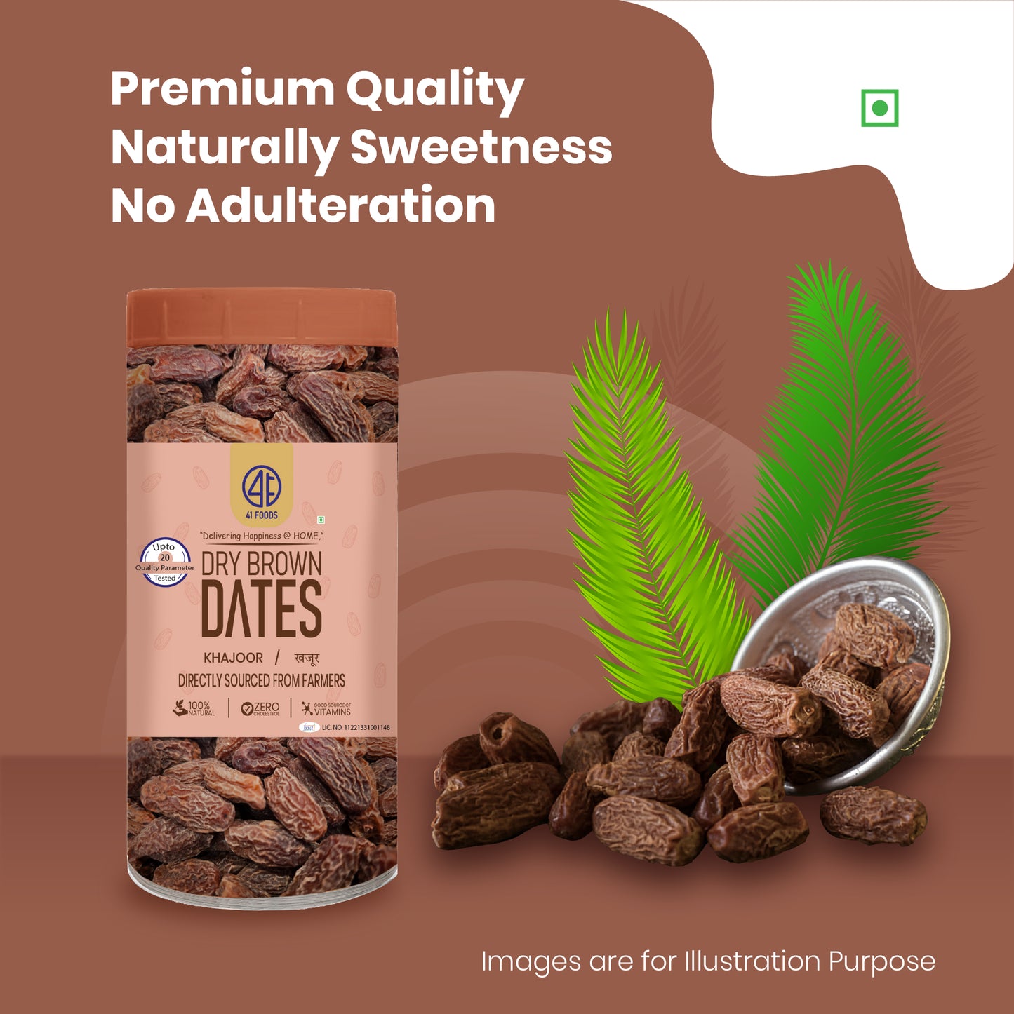 41 Foods 100 % Premium Healthy Dry Fruits I Brown  Dry Dates | Sukha Khajoor | Kala Chuara | Kharik | Fresh, Pure & Natural Dry Fruit