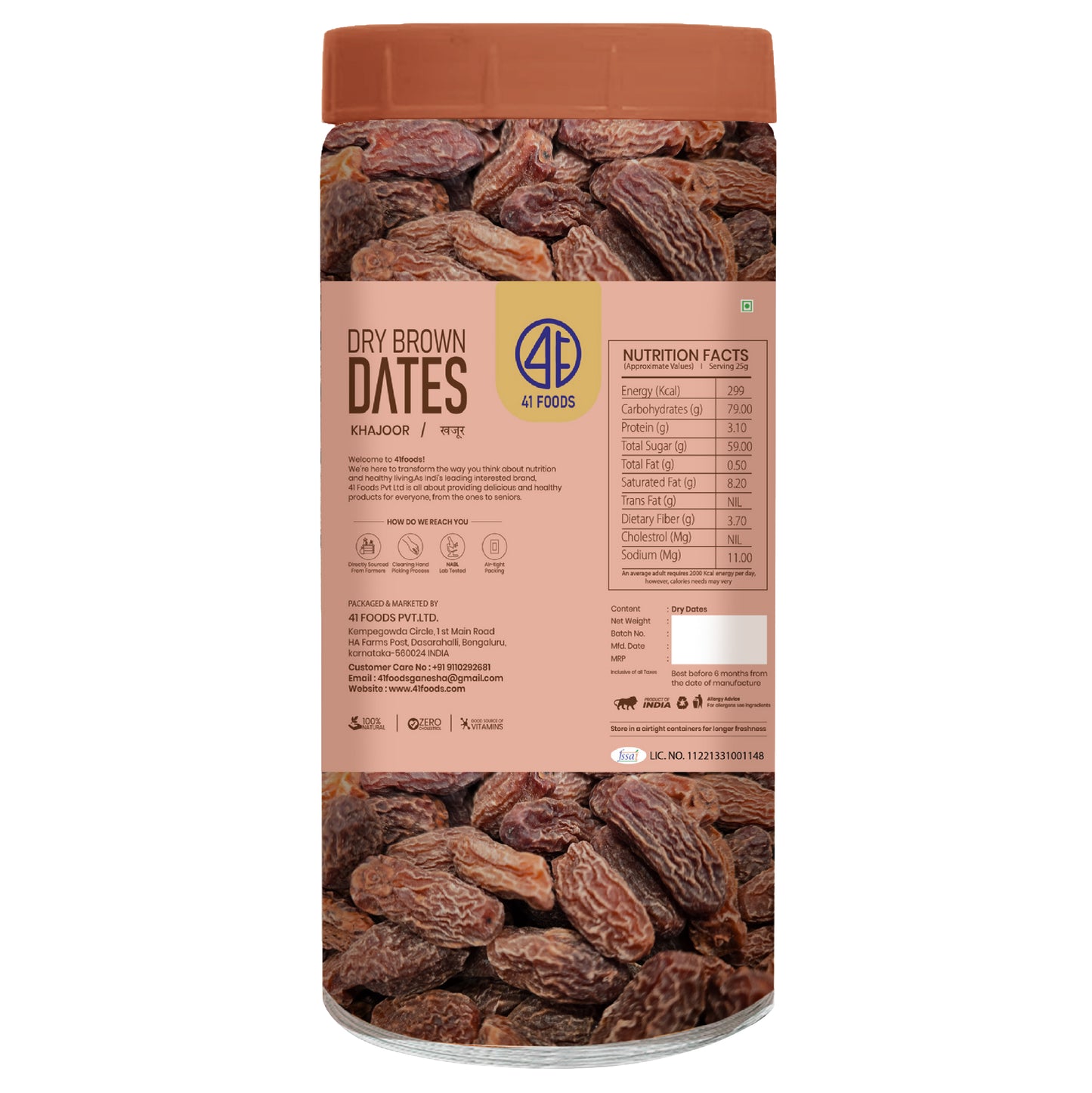41 Foods 100 % Premium Healthy Dry Fruits I Brown  Dry Dates | Sukha Khajoor | Kala Chuara | Kharik | Fresh, Pure & Natural Dry Fruit