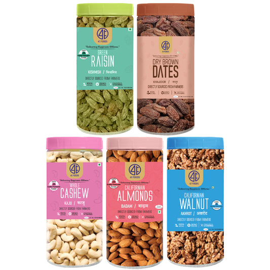 41 Foods 100 % Premium Healthy Dry Fruits  Combo of Cashew, Almond,  Walnut, Raisins, Brown Date - Combo