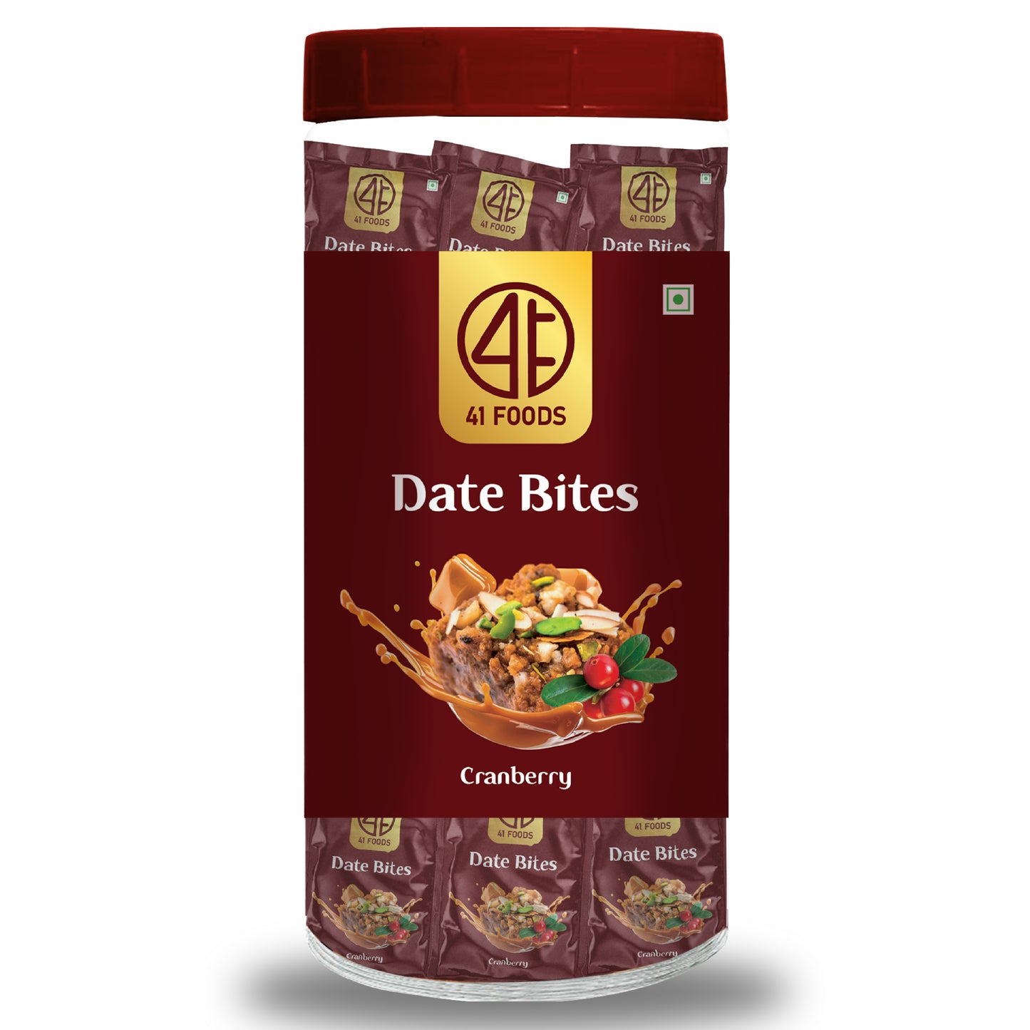 41 Foods 100 % Premium Bites  I  Cranberry Bites Made with Cranberry, Pista, Cashews, Almonds, and Pure Ghee & Honey I Dry Fruits, Nuts, Healthy Snacks Sweets, Gluten Free, No Added Sugar.