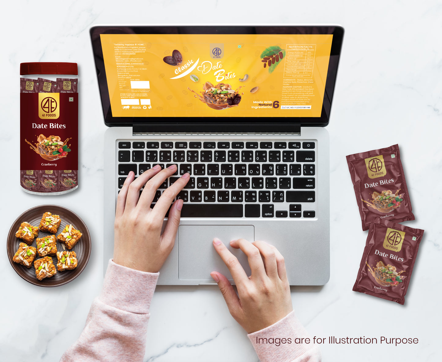 41 Foods 100 % Premium Bites  I  Cranberry Bites Made with Cranberry, Pista, Cashews, Almonds, and Pure Ghee & Honey I Dry Fruits, Nuts, Healthy Snacks Sweets, Gluten Free, No Added Sugar.