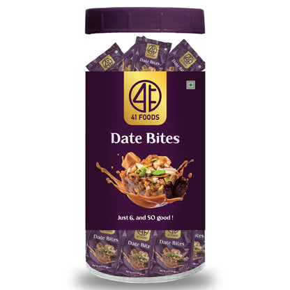 41 Foods 100% Premium Classic Date Bites I Dates Bites Made with Dates, Pista, Cashews, Almonds, Honey and Pure Ghee I Dry Fruits &amp; Nuts, Healthy Snacks, Sweets, Gluten Free, No Added Sugar.