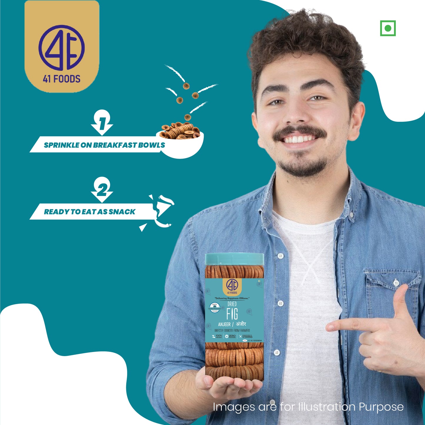 41 Foods 100 % Premium Healthy Dry Fruits  - Fig - Anjeer  I 100% Natural Badam Giri | Rich In Protein & Dietary Fiber | Crunchy Texture & Delicious Nutty Flavour | No Added Preservatives Or Artificial Flavors