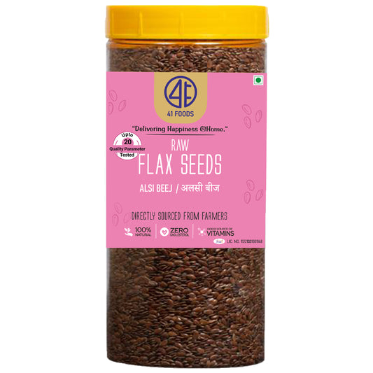 41Foods Premium Flax Seeds  -  Alsi Seeds    I    Rich in Fiber & Omega -3