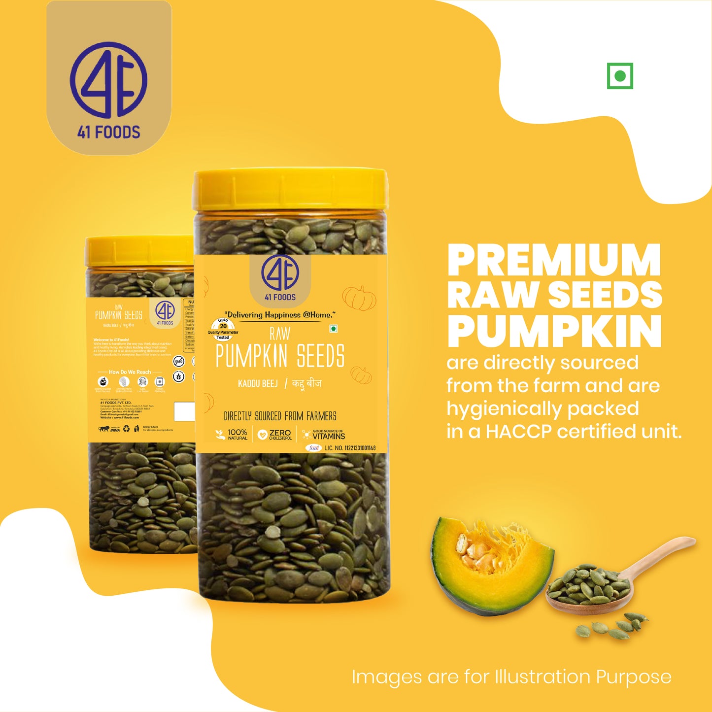 41Foods  Pumpkin Seeds | AAA Grade Pumpkin Seeds for eating | Immunity Booster and Fiber Rich.