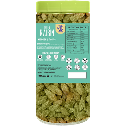 41 Foods 100 % Premium Healthy Dry Fruits I Pure Raisins Seedless/Kishmish, Source Of Potassium, Premium Dry Fruits, Green Raisins