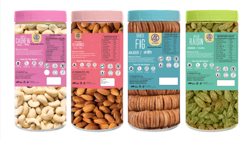41 Foods 100 % Premium Healthy Dry Fruits  Combo of Cashew, Almond, Fig, Raisin - Combo