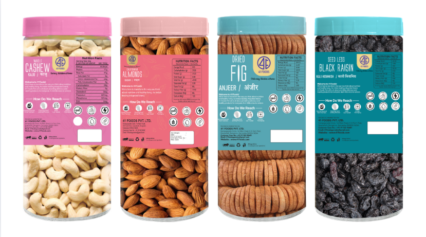 41 Foods 100 % Premium Healthy Dry Fruits  Combo of Cashew, Almond, Fig, Black Raisin - Combo