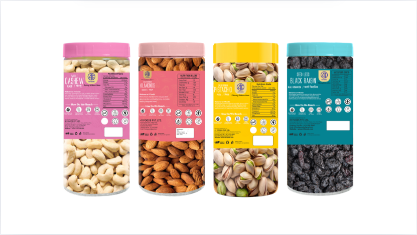 41 Foods 100 % Premium Healthy Dry Fruits  Combo of Cashew, Almond, Pista, Black Raisin - Combo