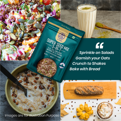 41Foods - Your Seeds Mix for Eating | 5 Super Seeds in 1 Mix | Edible Trail Mix, Mixed Seeds, Chia - Pumpkin - Watermelon - Flax - Sunflower - High Protein - Healthy Snacks For Mixing