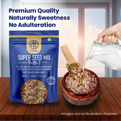 41Foods Healthy Seed Mix 9 in  - (Mix of Pumpkin, Watermelon, Flax, Chia, Sunflower, Muskmelon, Cucumber, Sesame White, Sesame Black. (Copy)