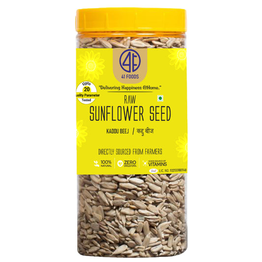 Sunflower Seeds I 41Foods Sunflower Seeds  I Sunflower Seeds for Eating | Diet Food | Healthy Snack | Raw seeds | Weight management | Source of Antioxidants Pack