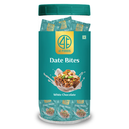 41 Foods 100 % Premium Bites I  White Chocolate Bites I Made with White Chocolate, Pista, Cashews, Almonds, and Pure Ghee I Dry Fruits, Nuts, Healthy Snacks Sweets, Gluten Free, No Added Sugar.