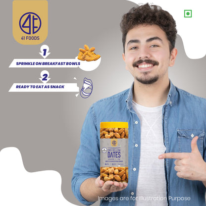 41 Foods 100 % Premium Healthy Dry Fruits Dried Yellow Dates  | Sukha Khajoor | Peela Khajoor | Kharik | Kharak | Kharek | Pila Chuara | Natural & Healthy Superfood Chhuara | Rich in Nutrients & Fiber